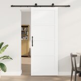 vidaXL drsna vrata s kompletom strojne opreme bela 83x211 cm trdni les bor, notranja vrata 'ORKDAL'bela 83x211x4 cm trdni les bor Cene