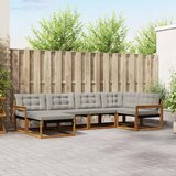  Set vanjskih sofa 6 kom. Prirodna i svijetlo siva Smeđa 327 x 168,5 x 73 cm | Shoptok.si