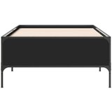 vidaXL Posteljni okvir črn 100x200 cm inženirski les in kovina, (21128497) | Shoptok.si