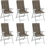  Jastuci za stolice 6 kom prošarano smeđesivi 120x50x4cm tkanina | Eponuda.com