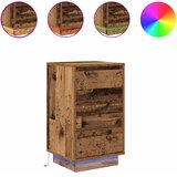  Noćni ormarić s LED svjetlima boja drva 38x34x65 cm | shoptok.hr