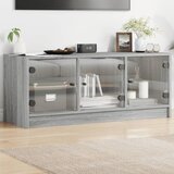 TV ormarić sa staklenim vratima siva boja hrasta 102x37x42 cm | shoptok.hr