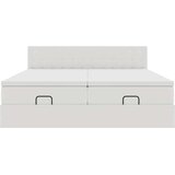 vidaXL Otomanski posteljni okvir z vzmetnicami bel 180x200cm um. usnje | Shoptok.si