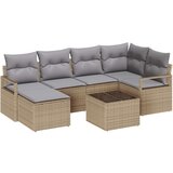  7-delni set vrtnega kavča s blazinami Črni poly ratan | Shoptok.si