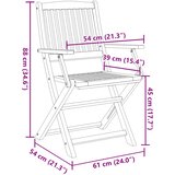  Sklopive vrtne stolice 8 kom 54x61x88 cm od drva bagrema | shoptok.hr