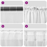 Voile zavjese s džepovima za šipke 2 kom svijetlo ružičaste - Svijetlo ružičasta 140 x 140 cm 1 s džepovima za šipke | shoptok.hr