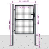  Vrtna vrata od mrežastog čelika 100x125 cm, siva | shoptok.hr
