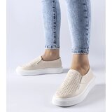 Gemre Beige perforated sneakers Fulda | Shoptok.si