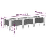  Vrtna sadilica s klinovima smeđa 125 x 40 x 28 5 cm PP | shoptok.hr