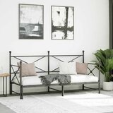 Krevet na rasklapanje bez madraca crni 90x190 cm čelik | Eponuda.com