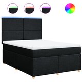  Krevet s oprugama i madracem crni 140 x 190 cm od tkanine | shoptok.hr