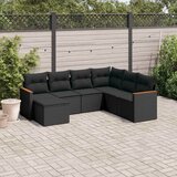  7-dijelni set vrtnih sofa od poliratana s jastucima crni | shoptok.hr