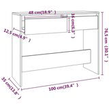 vidaXL Konzolna mizica betonsko siva 100x35x76,5 cm iverna plošča | Shoptok.si