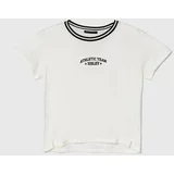 Sisley Otroška bombažna kratka majica bela barva