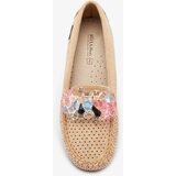 Resti Openwork light brown women's moccasins with decorative crystals Cizzas | ePonuda.com
