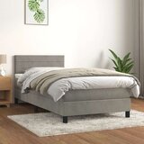 Box spring postelja z vzmetnico svetlo siv 90x190 cm žamet, (20724467) Cene