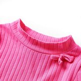  Dječja majica dugih rukava rebrasto pletena jarkoružičasta 128 | shoptok.hr