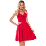 Numoco 307-1 POLA dress with frills on the neckline - red Cene