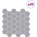  Heksagonska pločica 20 pcs Siva 30 x 30 cm Poliuretan i PET | shoptok.hr
