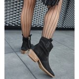 Gemre Black leather ankle boots with low block heel Karino | Shoptok.si