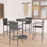  5-dijelni vrtni barski set od poliratana sivi | shoptok.hr