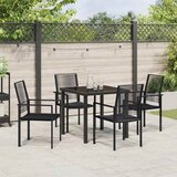  Vrtni set za objed 5 kom. Crna Čelik s prahom premazan | shoptok.hr