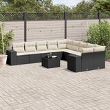 vidaXL 11-dijelni set vrtnih sofa od poliratana s jastucima crni | shoptok.hr