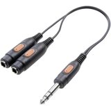 SpeaKa Professional JACK audio Y-adapter 1x JACK\, moški 6.35mm/2x JACK\, ženski 6.35mm\, črn, (20411477) | Shoptok.si