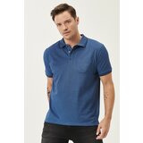 ALTINYILDIZ CLASSICS Men's Non-Shrink Cotton Fabric Regular Fit Wide Cut Navy-indigo Roll Up Polo Neck Pocket T-Shirt cene
