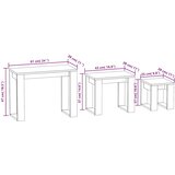  Uklapajući stolići boja sivog hrasta 3 kom konstruirano drvo | shoptok.hr
