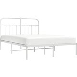  Metalni okvir za krevet s uzglavljem bijeli 135x190 cm | Eponuda.com