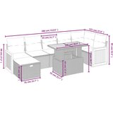  8-dijelni set vrtnih sofa od poliratana s jastucima bež | shoptok.hr