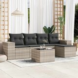 Maison Chic Seti vrtnega pohištva - Vrtna garnitura - Vrtni pohištvo set 6-delna z blazinami siv poli ratan, (21803856) | Shoptok.si