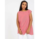 Fashion Hunters Plus size loose top in white and red Cene