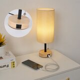  Brilagi - Stona lampa sa USB priključkom TABLON 1xE27/25W/230V hrast/crna/bež | Eponuda.com