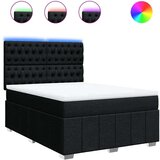 vidaXL Krevet s oprugama i madracem crni 160x200 cm od tkanine | shoptok.hr