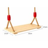 Kinder Home Dečija drvena ljuljaška za dvorište sa konopcima – prirodno drvo, 33 cm | Eponuda.com