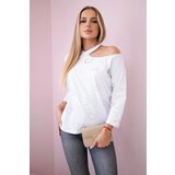  Blouse with a print of hearts white | Shoptok.si