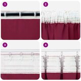  Zavjese sa zavjesama 2 pcs boja crnog vina Poliester | shoptok.hr