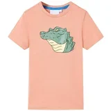 vidaXL Otroška majica s kratkimi rokavi svetlo oranžna 140