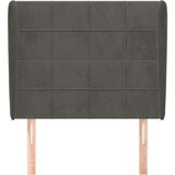  Vzglavje z ušesi temno sivo 83x23x118/128 cm žamet, (20954452) | Shoptok.si