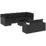  10-dijelni set vrtnih sofa s jastucima crni od poliratana Crna 83 x 62 x 69 cm | shoptok.hr