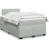 vidaXL Box spring postelja z vzmetnico svetlo siva 120x200 cm žamet, (21310572) | Shoptok.si