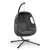 Blumfeldt Bella Donna, viseća fotelja s njihaljkom, jastuk za sjedenje, 180 g poliester, tamnosiva | shoptok.hr