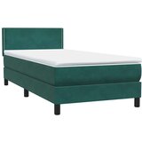 Box spring postelja z vzmetnico temno zelena 90x220 cm žamet, (21793047) | Shoptok.si