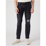 Wrangler Black Men's Straight Fit Jeans with Tattered Effect - Men's Cijene