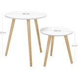  Set 2x pomoćnih stočića SERA, bela/braon | Eponuda.com