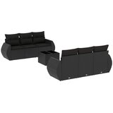  7-dijelni set vrtnih sofa od poliratana s jastucima crni | shoptok.hr