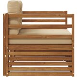  Set vanjskih sofa Čvrsto drvo akacije i poliester Prirodna - Prirodno i bež vodoravne letvice | shoptok.hr