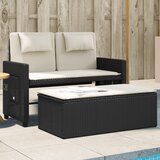 vidaXL Vrtna klop z blazinami črn poli ratan, (21059288) | Shoptok.si